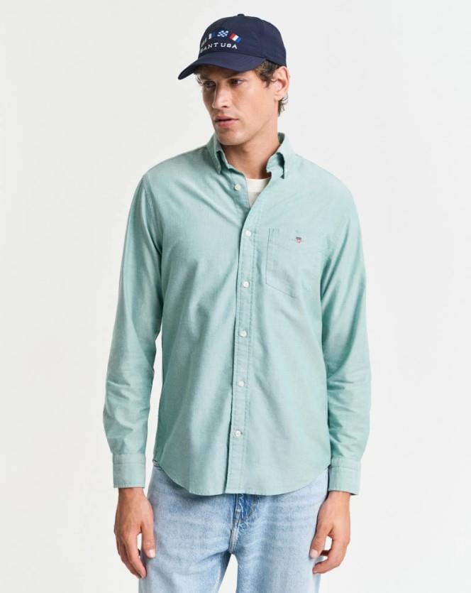 GANT Erkek Yeşil Regular Fit Düğmeli Yaka Gömlek