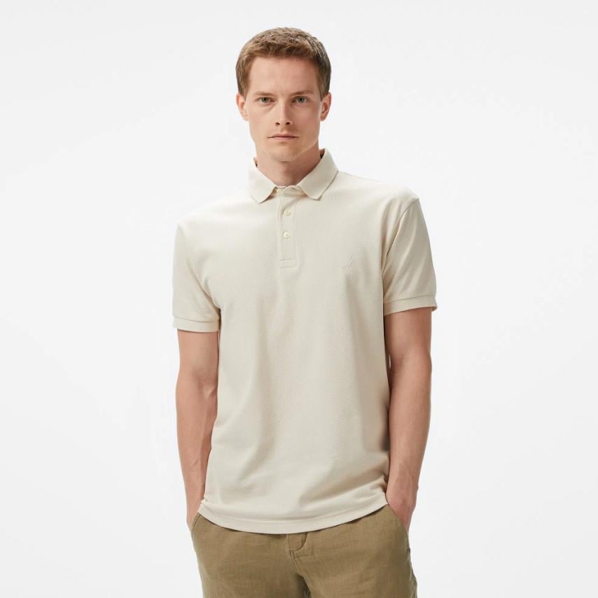Nautica Erkek Bej Classic Fit Polo