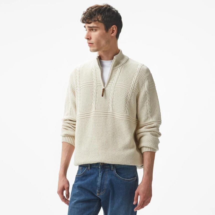 Nautica Erkek Beyaz Regular Fit Triko