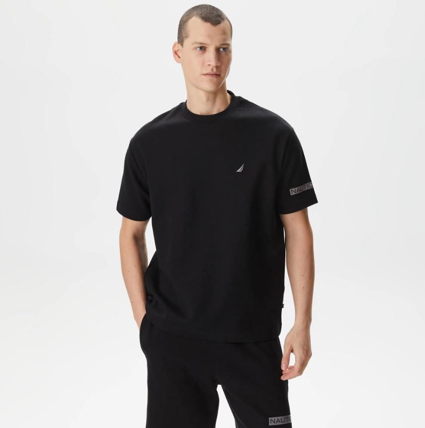 Nautica Erkek Siyah Oversize T-Shirt