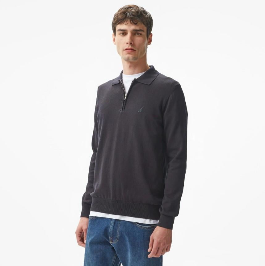 Nautica Erkek Siyah Regular Fit Triko