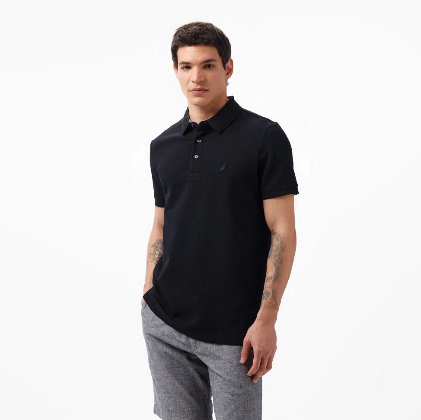 Nautica Erkek Siyah Slim Fit Kısa Kollu Polo