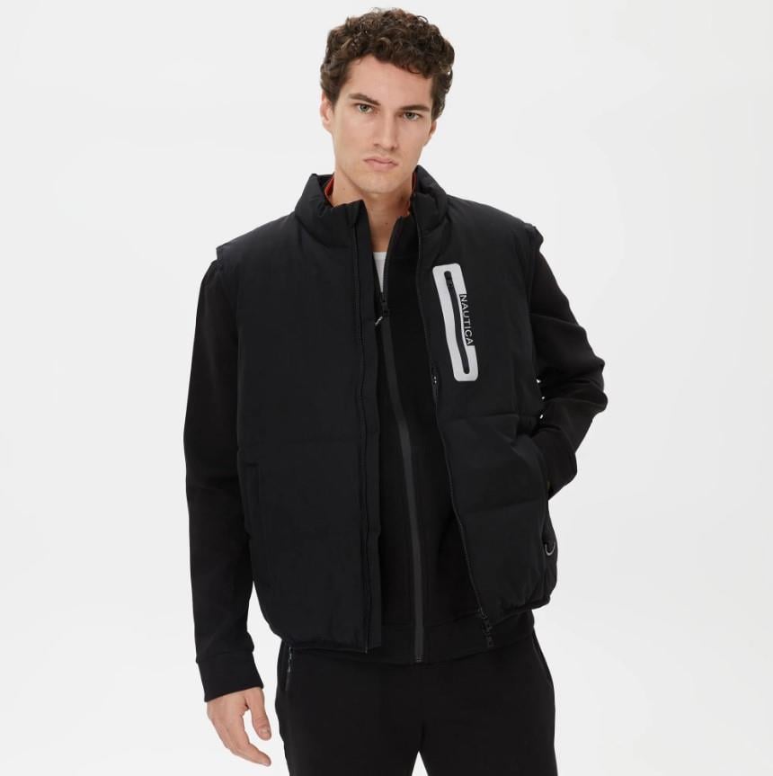 Nautica Erkek Siyah Standart Fit Yelek