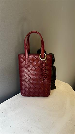 ByFuly Knitting Burgundy Çanta