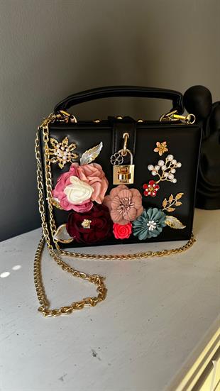 ByFuly Shine Flowers Black Çanta