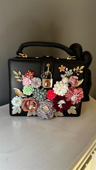 ByFuly Summer Flowers Black Çanta