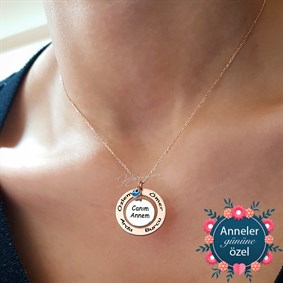 Canım Annem Çember İsimli Gümüş Kolye