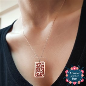 Canım Annem İsimli Tarih Gümüş Kolye