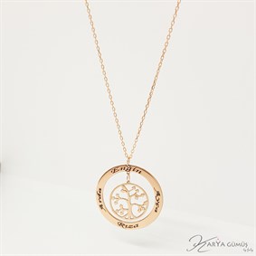 Çember Hayat Ağacı İsimli Gümüş Kolye