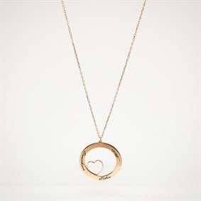 Çember İsim Kalp Gümüş Kolye