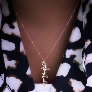 Doğum Çiçeği İsim Gümüş Kolye