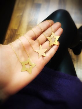 İçi Boş Yıldız Gümüş Kolye