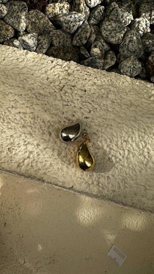 İki Renkli Damla Küpe