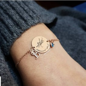 İmza Harf Gümüş Bileklik