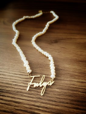 İncili İmza İsim Gümüş Kolye