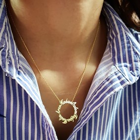 İsim Halka Gümüş Kolye