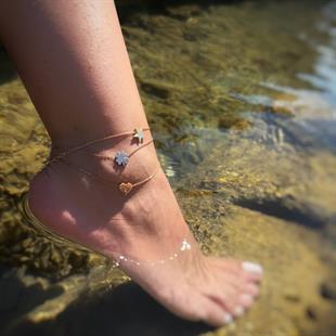 Kalın Kalp Yonca Yıldız Gümüş Halhal