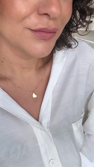 Küp Zincir Detay Kalp Kolye