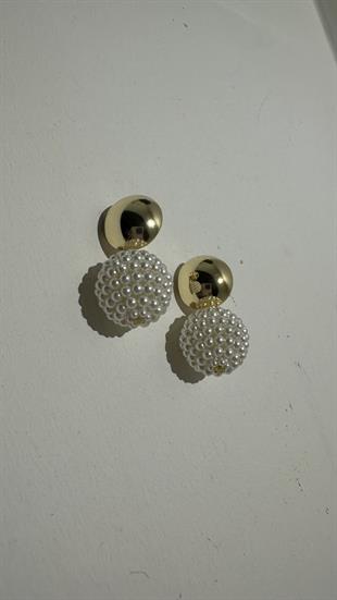 Mini İnci Detay İri Topçuk Küpe