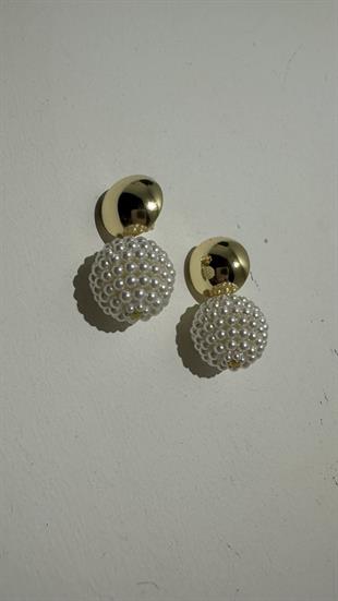 Mini İnci Detay İri Topçuk Küpe