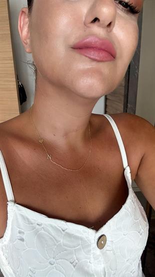 Minik Kemik  Harf Kalp Gümüş Kolye