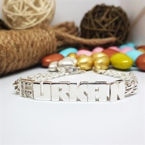 Oynar Harfli Tek Harf Taşlı Gümüş Künye