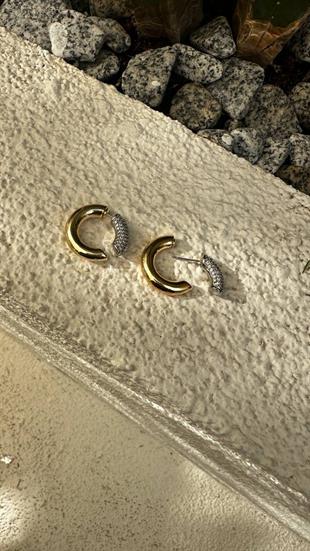 Özel Seri Klips Detay Zirkon Taşlı Halka Küpe