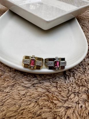 Pembe Baget Taşlı Şövalye Yüzük 