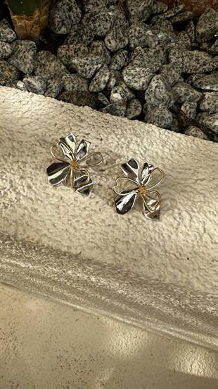 Tasarım Çiçek Desen Küpe