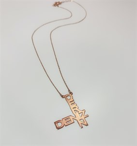 Tasarım İki İsim Gümüş Kolye