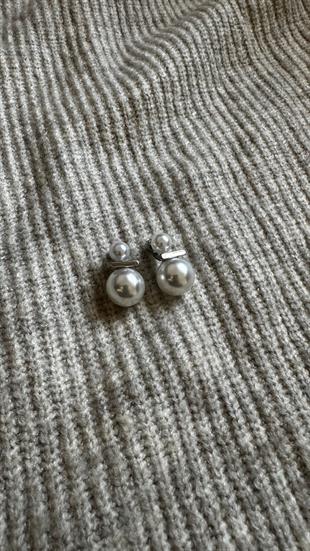 Tasarım İkili İnci Küpe