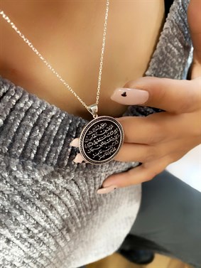 Tasarım Kıtmir Duası Gümüş Kolye