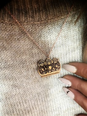 Tasarım Üç Maymun Gümüş Kolye