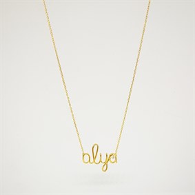 Tel Bükme İsim Gümüş Kolye