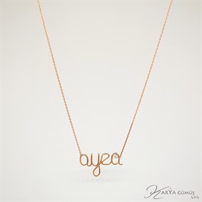 Tel Bükme İsim Gümüş Kolye