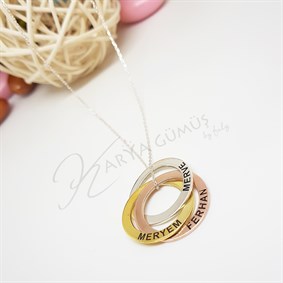 Üç Halka İsimli Gümüş Kolye