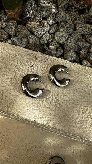 VİP Özel Seri Asimetrik Yarım Halka Çelik Küpe