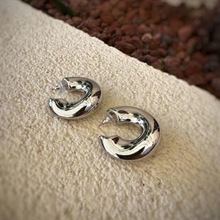 VİP Özel Seri Asimetrik Yarım Halka Çelik Küpe