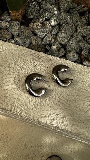 VİP Özel Seri Asimetrik Yarım Halka Çelik Küpe