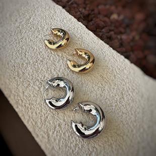 VİP Özel Seri Asimetrik Yarım Halka Çelik Küpe