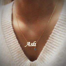 Yeni İsim Nazar Boncuk Figürlü Gümüş Kolye