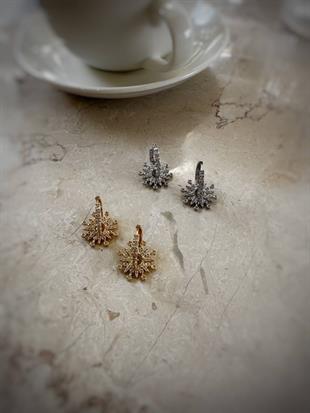 Zirkon Taşlı Güneş Çelik Küpe