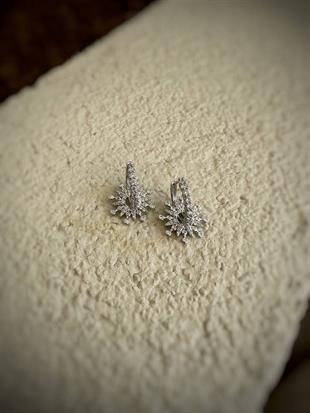 Zirkon Taşlı Güneş Çelik Küpe