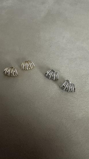 Zirkon Taşlı Halka Çoklu Görünüm Küpe 