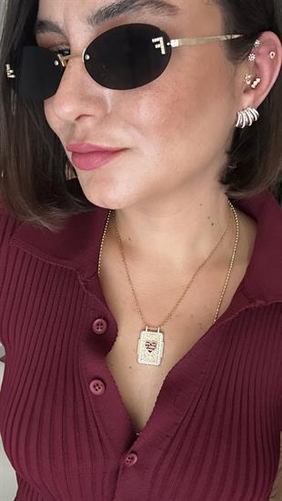 Zirkon Taşlı Halka Çoklu Görünüm Küpe 