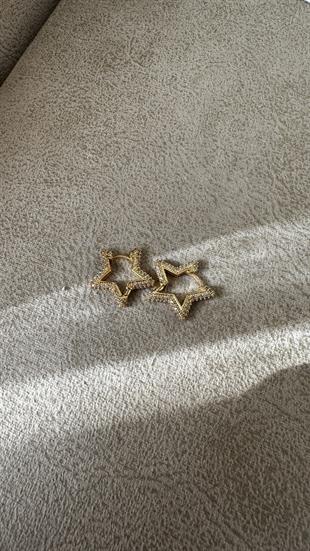 Zirkon Taşlı Yıldız Küpe