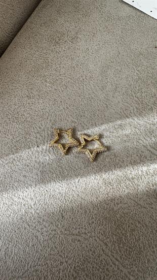 Zirkon Taşlı Yıldız Küpe