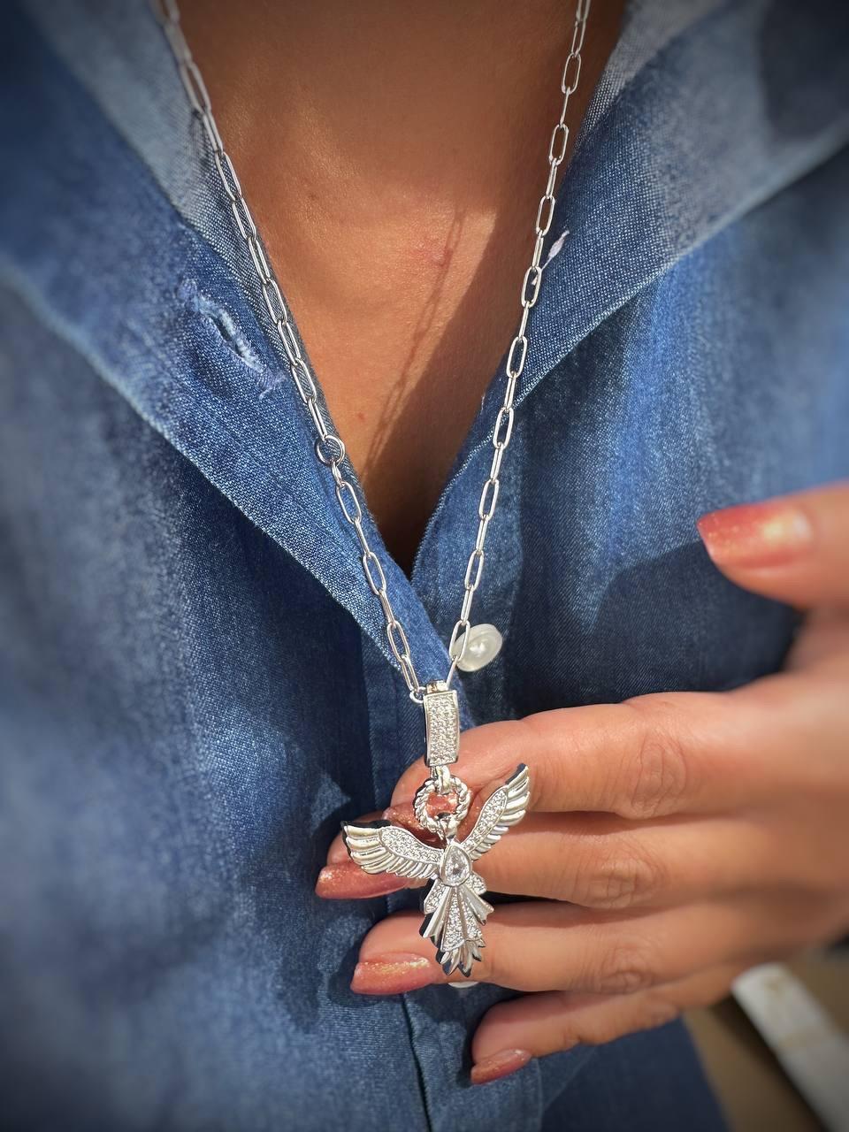 Ataç Zincir Anka Kuşu Çelik Kolye