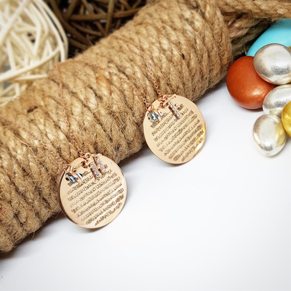 Harf Detay Ayetel Kürsi Dualı Gümüş Kolye