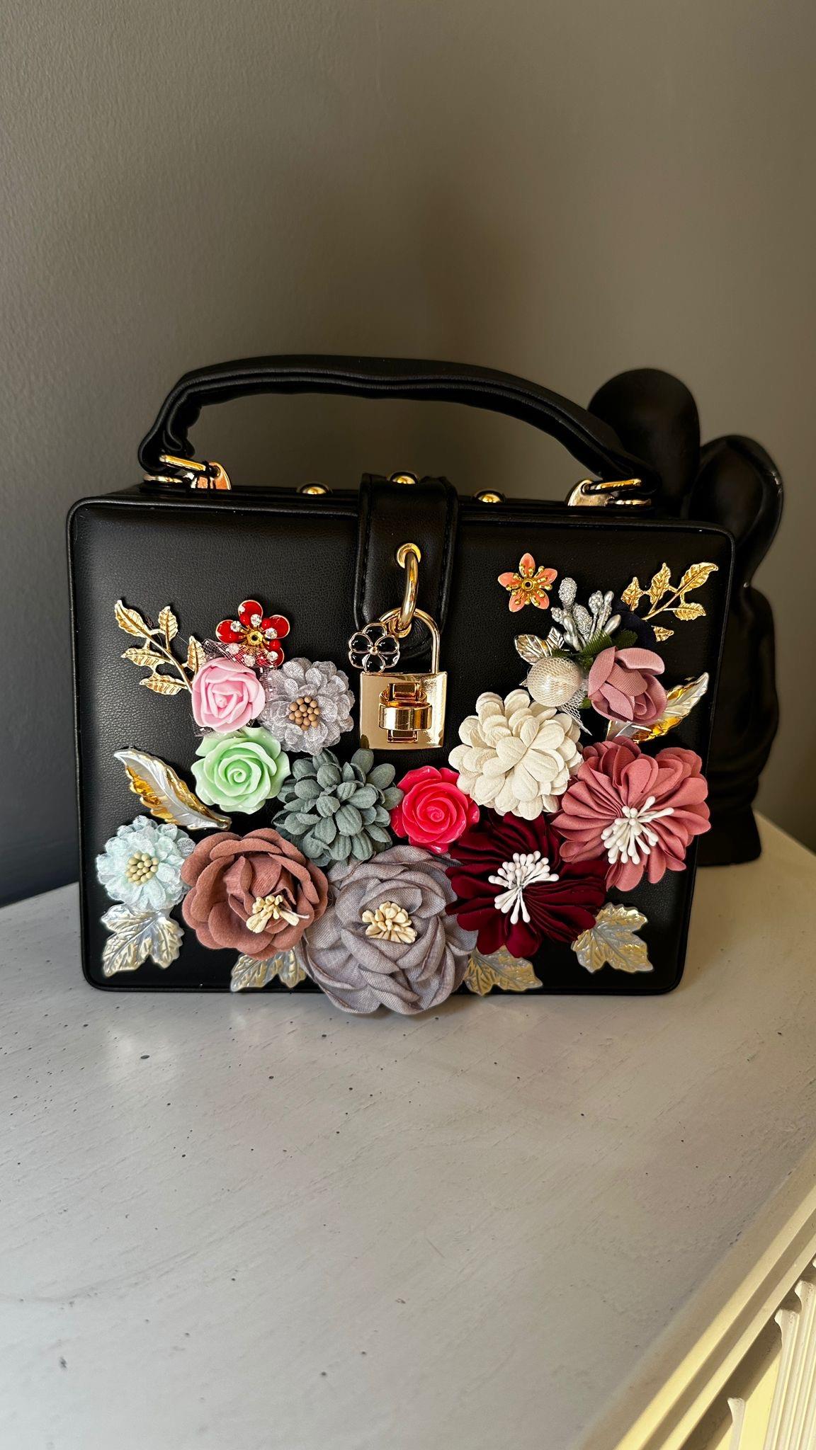 ByFuly Summer Flowers Black Çanta